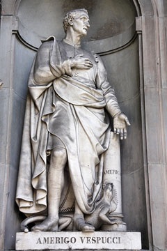 Amerigo Vespucci statue, Florence, Italy