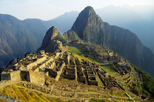 Incan citadel, located high in the Andes Mountains of Peru