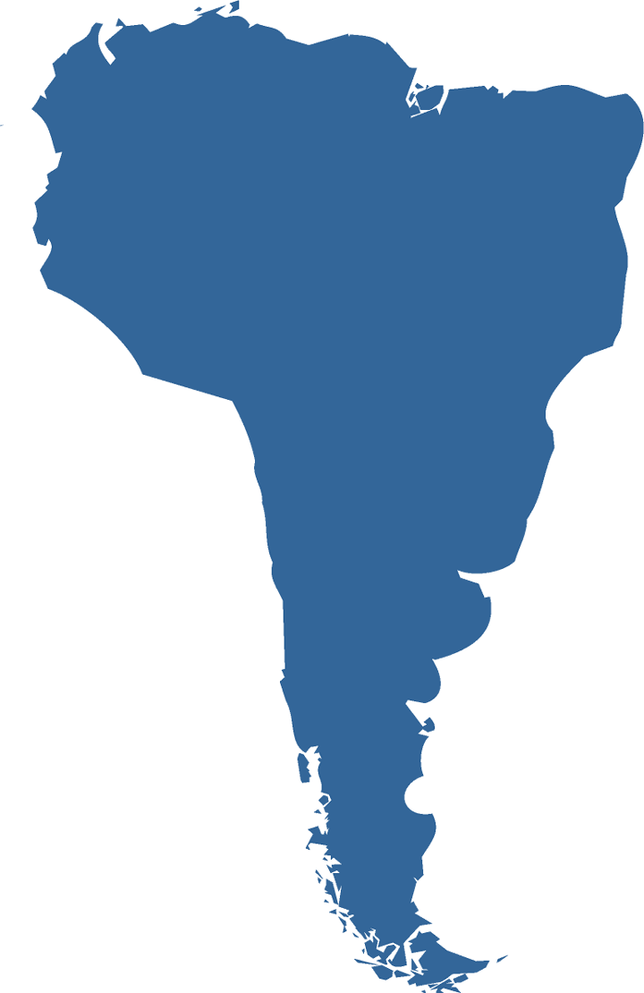 outline map of South America