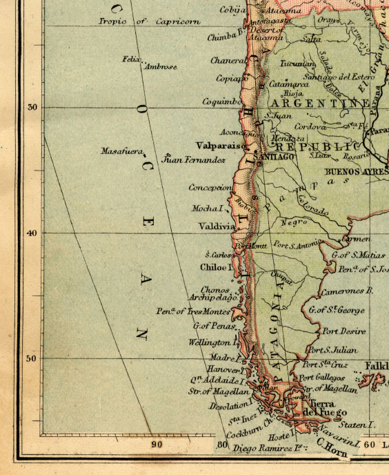 southwest south america map